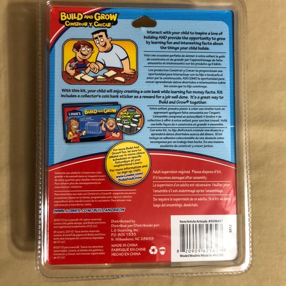 Lowe’s Build and Grow Coin Bank DIY toy 5+ save - Picture 2 of 4